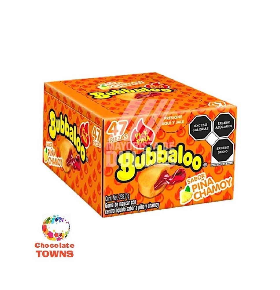 Chicle Bubbaloo con Relleno Liquido Sabor Pik Piña - Chocolate Towns