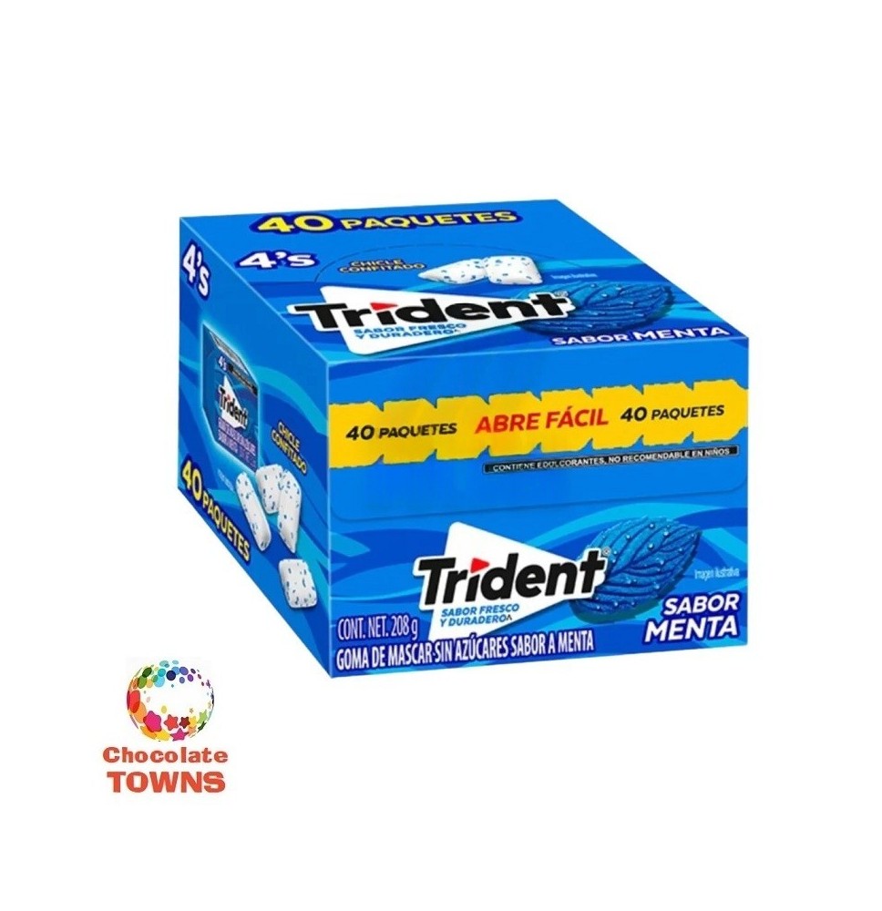 Trident 4'S Menta, 208 Gramos
