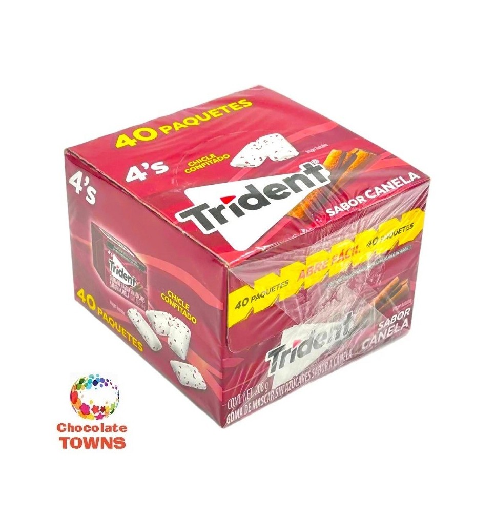Chicle Trident 4'S Canela, 208 Gramos