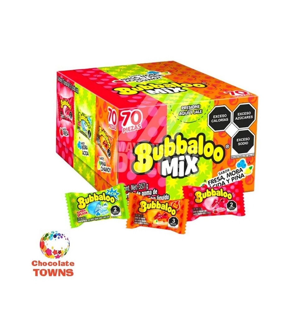 Chicle Bubbaloo Mix FRESA-MORA-PIÑA