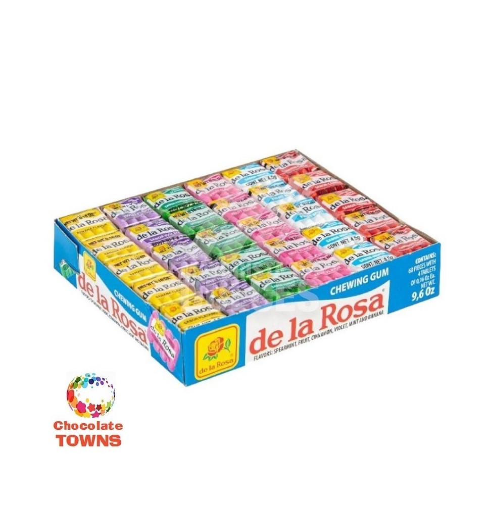 Chicle de la Rosa 4 pastillas sabores varios - Chocolate Towns