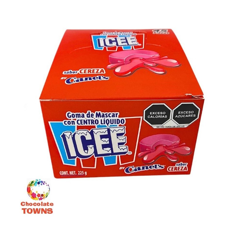 Chicle Icee Canels Con Centro Liquido Sabor Cereza