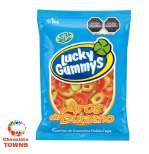 Gomitas Lucky Gummys Aros de Durazno de 1 Kg
