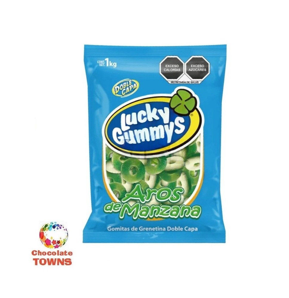 Gomitas Lucky Gummys Aros De Manzana De 1 Kg