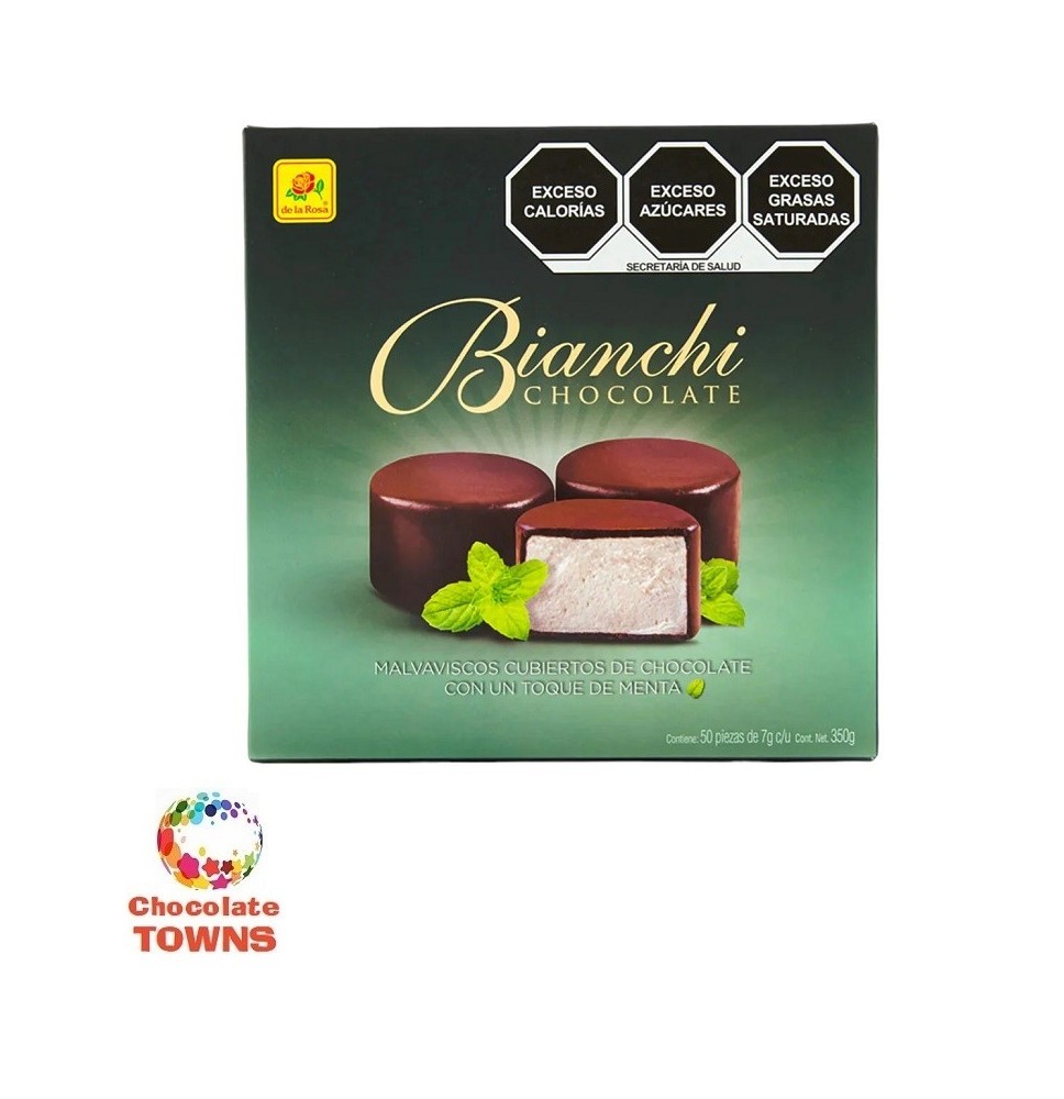 Malvavisco De La Rosa Bianchi Cubiertos De Chocolate Sabor Menta
