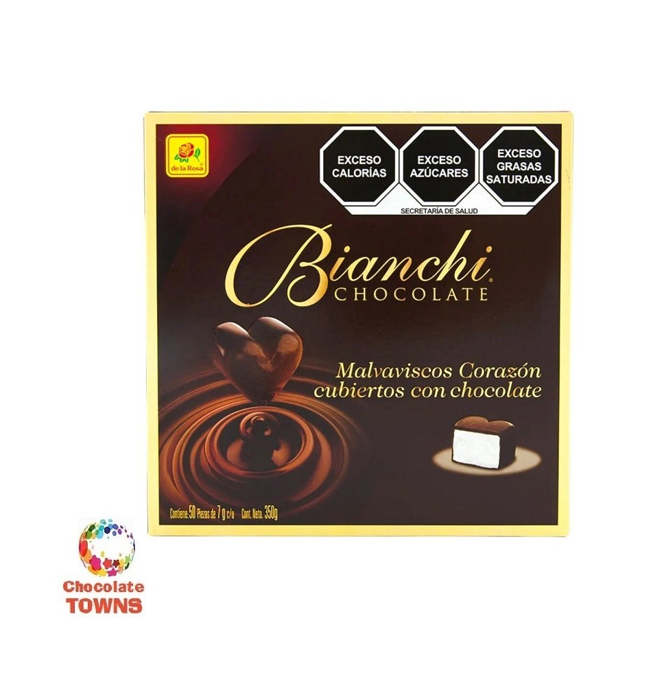 Malvavisco Con Chocolate Bianchi Corazón 50 Pz