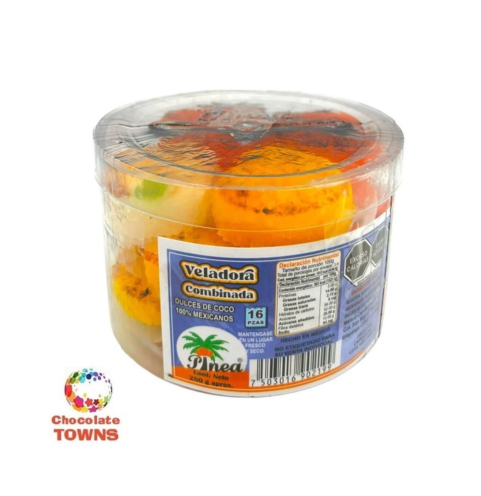 Veladora Cocada Anaranjada 16 Pzas